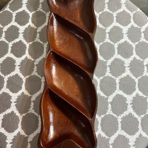 Mid Century Modern Solid Wood Tray and Decor Accent Vintage